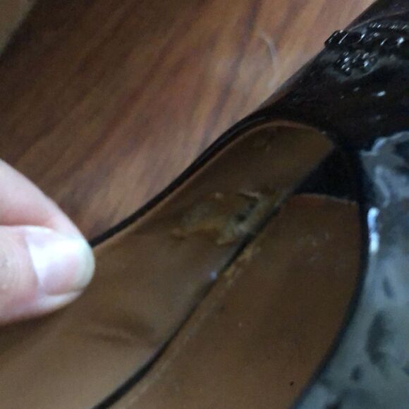 Coach patent leather and cork wedges size 9.5 black - Picture 6 of 15